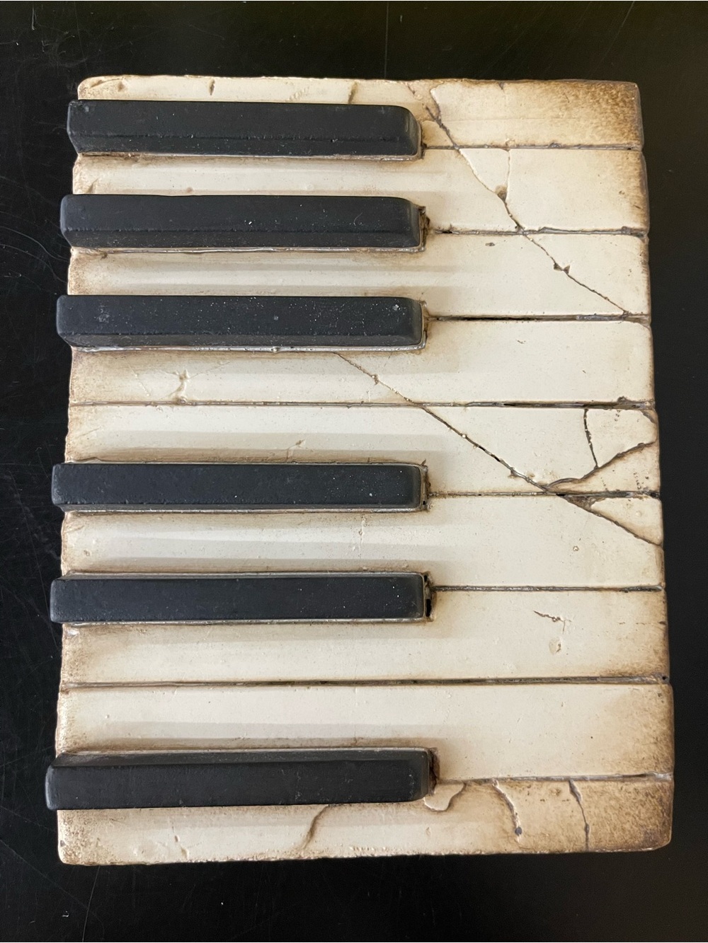 SID DICKENS T-45 PIANO KEYS Distressed Memory Block Tile Wall Art- Retired